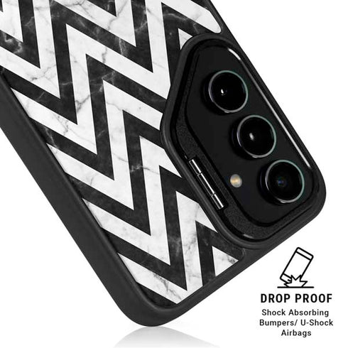 Chevron Marble Galaxy S25 Kickstand Case